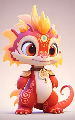 3d卡通龙宝宝素材图AI图龙年素材图