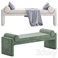                                                                                                             Coco Republic Bleecker Bench Velvet and Leather 8 set
                                                    