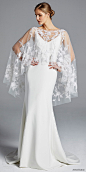 anne barge bridal spring 2019 sleeveless straps v neck sheer capelete sheath wedding dress (elle) mv sweep train boho chic romantic
挡手臂