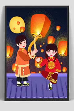 孔明灯元宵节猜灯谜许愿灯