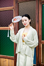 民国风复古复古汉服绘画女性人物摄影图片