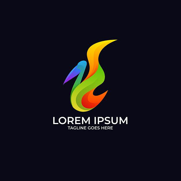 彩色鹈鹕，鸟，logo标志矢量图素材