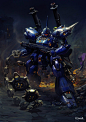 CGwall游戏原画网站_肯普法 - 铁索蓝色机器人