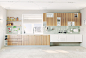 厨房,极简构图,室内,柜子,砖地,瓷砖,干净,地板,现代,白色