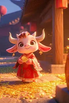 牛年牛元素立体动物形象