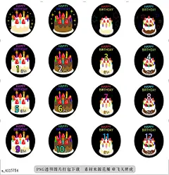 @飞天胖虎 line贴图表情包贴纸[编号4115754]1 year old-20 year old.birthday cake.  animation sticker.1 year old-20 year old