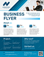 Free PSD professional business flyer  blue modern design