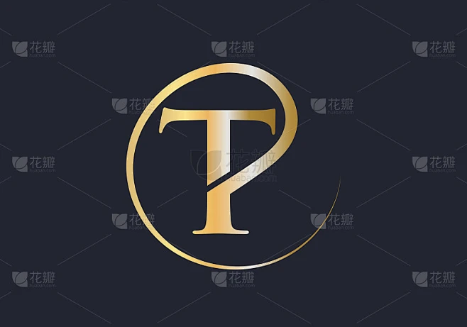优雅的首字母类型T标志标志。现代T标志设计的企业和公司的身份。T字带有奢华概念素材-花瓣网