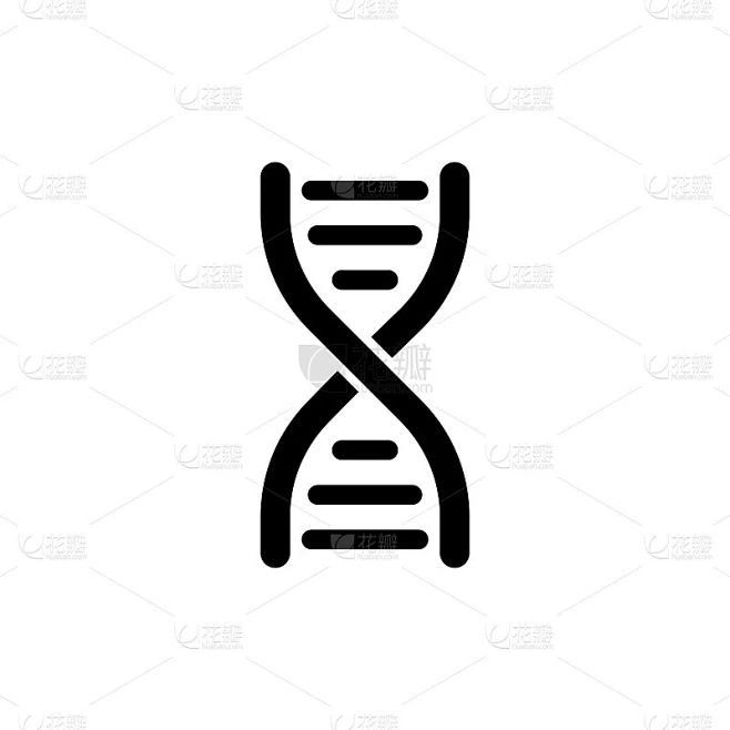 DNA平面矢量图标素材-花瓣网