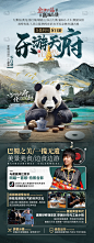 四川旅游 旅游海报 熊猫 九寨沟 峨眉乐山 四川全景 这次尝试用MJ做海报