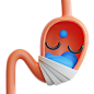 Sick Stomach 3D Illustration