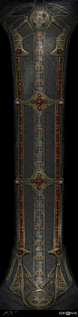 Tyr Temple Vault Door, Abe Taraky : The intention of this design was to create an alluring door that was memorable enough to the player once they get access to the lower water level of Tyr's Temple. After a few options, we ultimately settled on the idea t