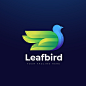 Vector leafbird gradient logo with colorful style