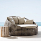 St. Martins Daybed per. textured linen weave- sand sunbrella canvas- natural early june