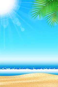 夏日海滨海报背景矢量图高清素材 椰树 免费下载 页面网页 平面电商 创意素材