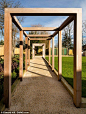 Minimalistic pergola. There are many styles of pergola. This modern pergola feels clean and unfussy.