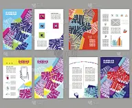 传单，单张，小册子版面设置。可编辑的设计模板。A4 2倍