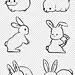线条兔子简笔画动物中秋传统节日免扣元素