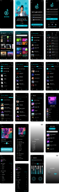 深色音乐App UI设计素材下载 figma格式-UI/UX-到位啦UI