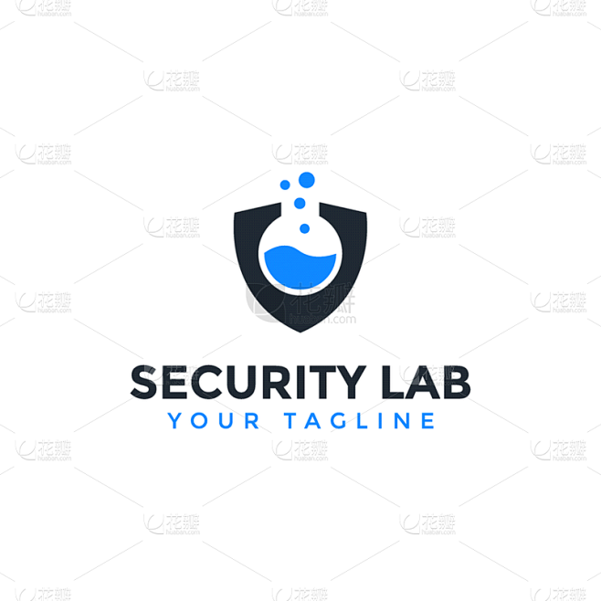 security shield and lab logo design template