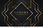 background luxury VIP 3d abstract modern and dark black color with line Gold Sparkles glitter and gradient decoration shapes geometric Polished vector , design elements