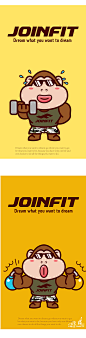 JOINFIT健身器材品牌卡通形象吉祥物设计-茁茁猫吉祥物设计，约稿QQ/微信：732003760，官网：zzcat.net