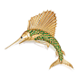 ot 83 – Gold, Demantoid Garnet and Sapphire Marlin Brooch, Trabert & Hoeffer Mauboussin