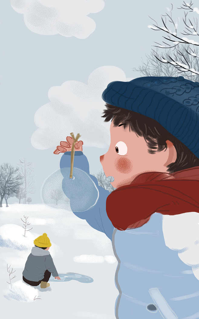 二十四节气，大雪_k商陆__插画师作品_...