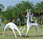 户外玻璃钢鹿雕塑摆件草坪装饰造景抽象动物梅花鹿园林景观小品-淘宝网