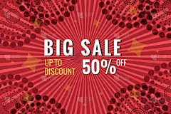 大销售50%像素旗帜矢量