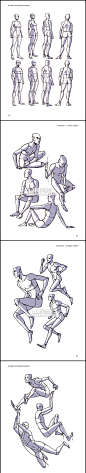 688 动漫人物动态造型简化线稿 Kibbitzer 手绘美术设计素材参考-淘宝网