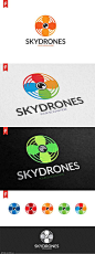 无人机图形Logo模板 Sky Drone Logo