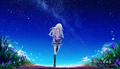 四月是你的谎言 水彩 插画 涂鸦 手绘 动漫 二次元 壁纸 素材 宫园薰 星空