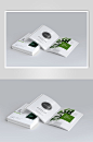绿植精品白色书籍杂志样机-众图网