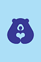 a bear's head with a heart in the middle
