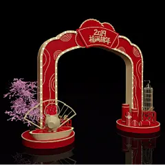 2019商场入口新年门头_c4d 素材【必然标识网】_2204648094_3826364475