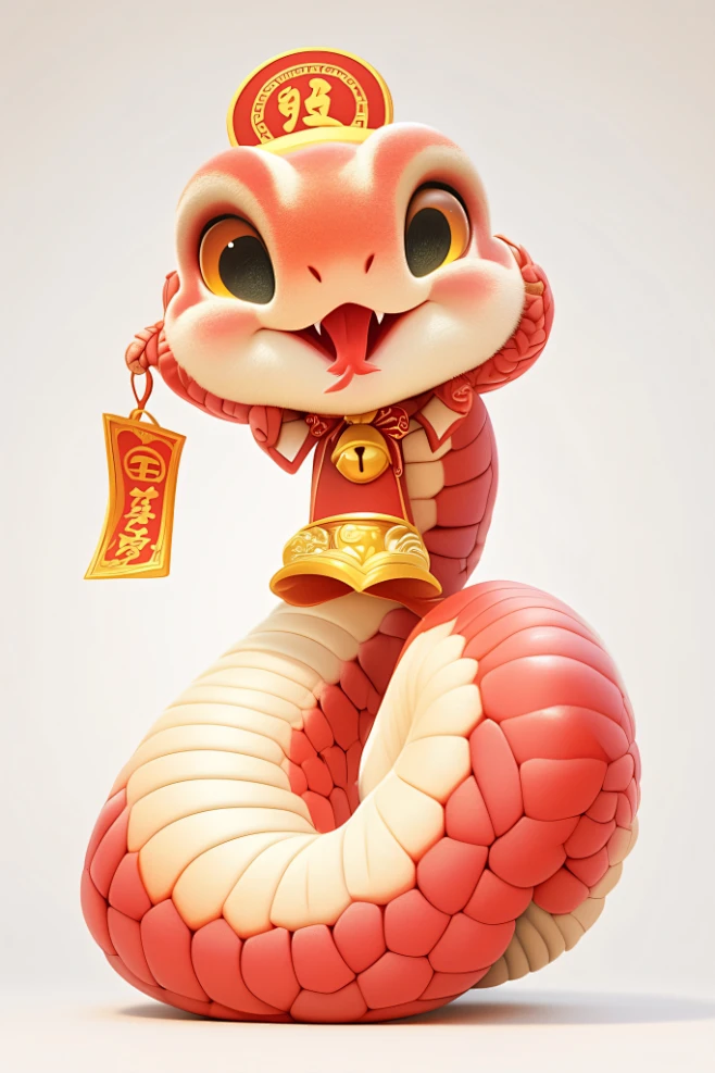 卡通蛇年蛇吉祥物贴图图片-花瓣网