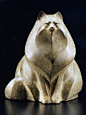 Samantha: Wildlife art bronze sculpture of house cat by artist and sculptor Jan Rosetta: 