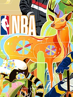 乐至宝LAZBOY&amp;NBA联名插画——插画师吆西西