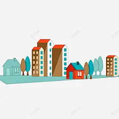 彩色楼房插画矢量图 免费下载 页面网页 平面电商 创意素材