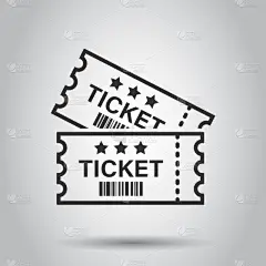 优惠券,容一人进入,电影票,扁平化设计,图标,分离着色,商务,职权,事件,概念