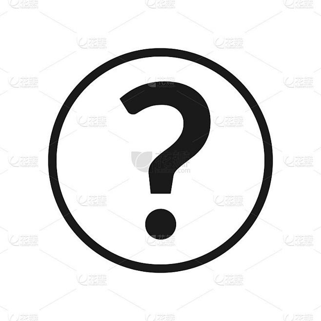 问号图标。常见问题圆圈按钮或标志。矢量插图。
