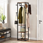 Amazon.com: Tribesigns Coat Rack Freestanding with Shelves, Industrial Hall Tree with 4 Shelves and 8 Hooks, Standing Small Clothes Rack Closet Organizer for Entryway, Bedroom : Home & Kitchen