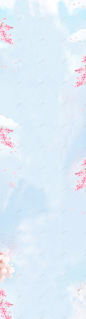 蓝粉背景，桃花背景，落花