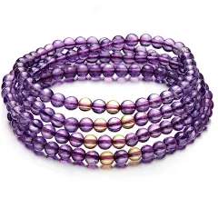 【石玥珠宝水晶手链女款 紫黄晶手链 女款多圈紫水晶手链手串 3-4mm配珠宝鉴定证书】石玥珠宝 水晶手链女款 紫黄晶手链 女款多圈紫水晶手链手串 3-4mm配珠宝鉴定证书【行情 报价 价格 评测】-京东