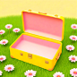 A-open-empty-yellow-suitcase-on-the-wide-grass-surrounded-by-flowers--in-front-view--high-view--the-suitcase-is-empty-inside--with-pink-background--in-the-cartoon-style--rendered-in-C4D--as-a-3D-scene (8)