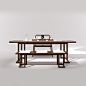 新中式实木书桌 现代新中式办公桌书桌 现代简易写字台 定制家具-淘宝网