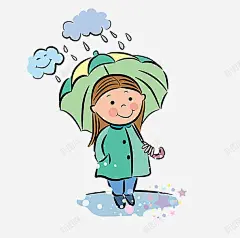 打伞女孩高清素材 下雨 伞 卡通 女孩 手绘 免抠png 设计图片 免费下载