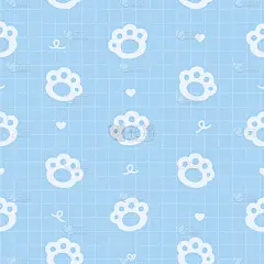 背景系列插画风可爱宠物爪印背景