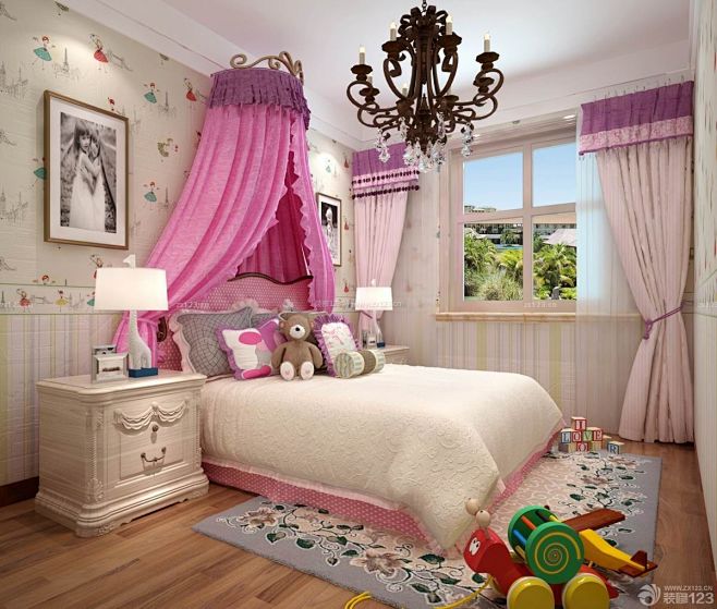 100平方的房子女孩卧室设计装修图片#家...